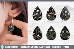 Bundle of six 3D Snowdrops Teardrop Earrings designs.