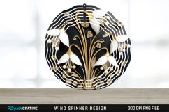 3D Black and Gold Snowdrop Flowers Wind Spinner PNG Design Product Image 1