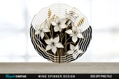 3D Black and Gold Snowdrop Flowers Wind Spinner PNG Design Product Image 1