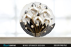 3D Black and Gold Snowdrop Flowers Wind Spinner PNG Design Product Image 1
