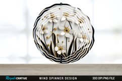 3D Black and Gold Snowdrop Flowers Wind Spinner PNG Design Product Image 1