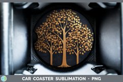 Gorgeous3D Black and Gold Car Coaster design.