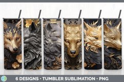 Bundle of six 3D Wolves Tumbler designs.