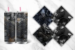 3D Black Butterfly flowers Tumbler Wrap Bundle Product Image 2