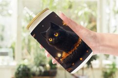 3D Black Cat Halloween Glass Can Wraps Product Image 2