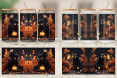 3D Black Cat Halloween Glass Can Wraps Product Image 3