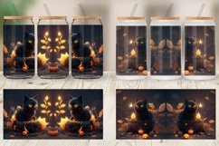 3D Black Cat Halloween Glass Can Wraps Product Image 4