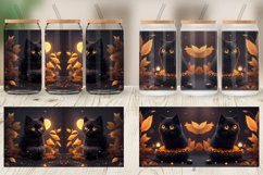3D Black Cat Halloween Glass Can Wraps Product Image 5