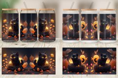 3D Black Cat Halloween Glass Can Wraps Product Image 6