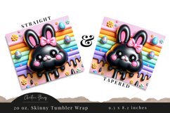3D Black Easter Bunny Tumbler Wrap PNG Product Image 3