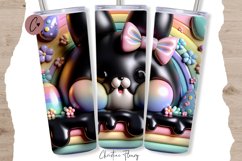 3D Black Easter Bunny Tumbler Wrap PNG Product Image 1