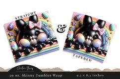 3D Black Easter Bunny Tumbler Wrap PNG Product Image 3