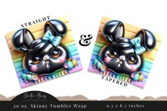 3D Black Easter Bunny Tumbler Wrap PNG Product Image 3