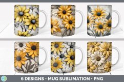 Bundle of six 3D Mug Wrap designs.
