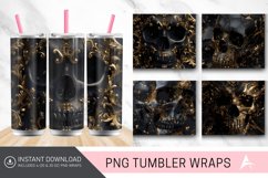 3D Black Gold Skull Tumbler Wrap Product Image 1