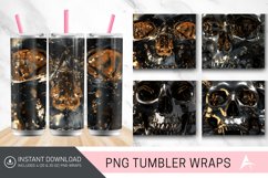 3D Black Gold Skull Tumbler Wrap Product Image 1