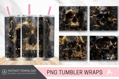 3D Black Gold Skull Tumbler Wrap Product Image 1