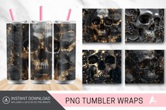 3D Black Gold Skull Tumbler Wrap Product Image 1