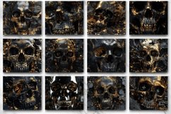 3D Black Gold Skull Tumbler Wrap Bundle Product Image 3