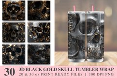 3D Black Gold Skull Tumbler Wrap Bundle Product Image 1