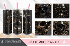 3D Black Gold Skull Tumbler Wrap Product Image 1