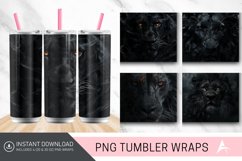 3D Black Lion Tumbler wrap Product Image 1