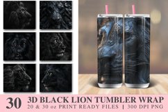 3D Black Lion Tumbler wrap Bundle Product Image 1