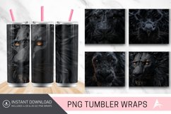 3D Black Lion Tumbler wrap Product Image 1