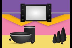 3d black pedestal podium mockup with colorful background Product Image 2