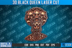 3D Black Queen | Black Woman Signs Laser Cut | CNC File Product Image 1