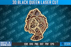 3D Black Queen | Black Woman Signs Laser Cut | CNC File Product Image 1