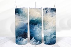 3D Blue 20 oz Skinny Tumbler Wrap Sublimation Design