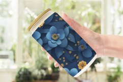 Glass Can Wraps 3D Blue Floral Product Image 2