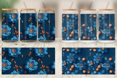 Glass Can Wraps 3D Blue Floral Product Image 3