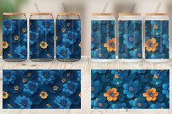 Glass Can Wraps 3D Blue Floral Product Image 6