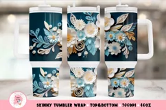 3D Flower Tumbler Wrap, 40 oz tumbler wrap, 3D Flower  Tumbler Wrap, 3D Flower Png