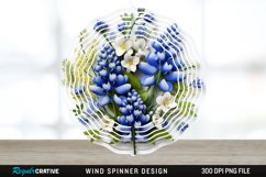 3D Bluebonnet Flowers Wind Spinner Sublimation PNG Design Product Image 1