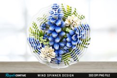 3D Bluebonnet Flowers Wind Spinner Sublimation PNG Design Product Image 1