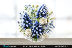 3D Bluebonnet Flowers Wind Spinner Sublimation PNG Design Product Image 1