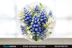 3D Bluebonnet Flowers Wind Spinner Sublimation PNG Design Product Image 1