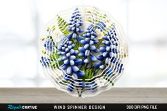 3D Bluebonnet Flowers Wind Spinner Sublimation PNG Design Product Image 1