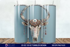 3D Boho Cow Skull Tumbler Wrap Product Image 1