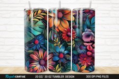 3D Boho Floral Wild 20/30oz Skinny Tumbler Product Image 1