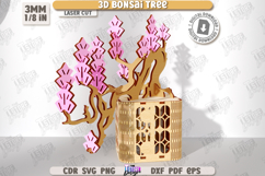 3D Bonsai Tree Laser Cut, 3D Model Mini Tree, Shelf Sitter Product Image 3