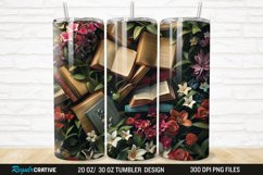 3D Books And Flowers 20/30oz Skinny Tumbler Product Image 1