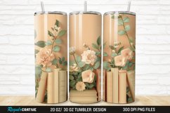 3D Books And Flowers 20/30oz Skinny Tumbler Product Image 1