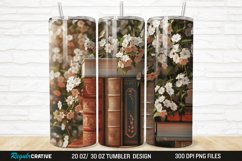 3D Books And Flowers 20/30oz Skinny Tumbler Product Image 1