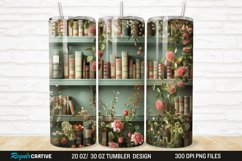 3D Books And Flowers 20/30oz Skinny Tumbler Product Image 1