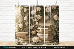 3D Books And Flowers 20/30oz Skinny Tumbler Product Image 1