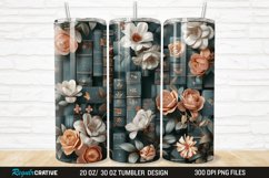 3D Books And Flowers 20/30oz Skinny Tumbler Product Image 1